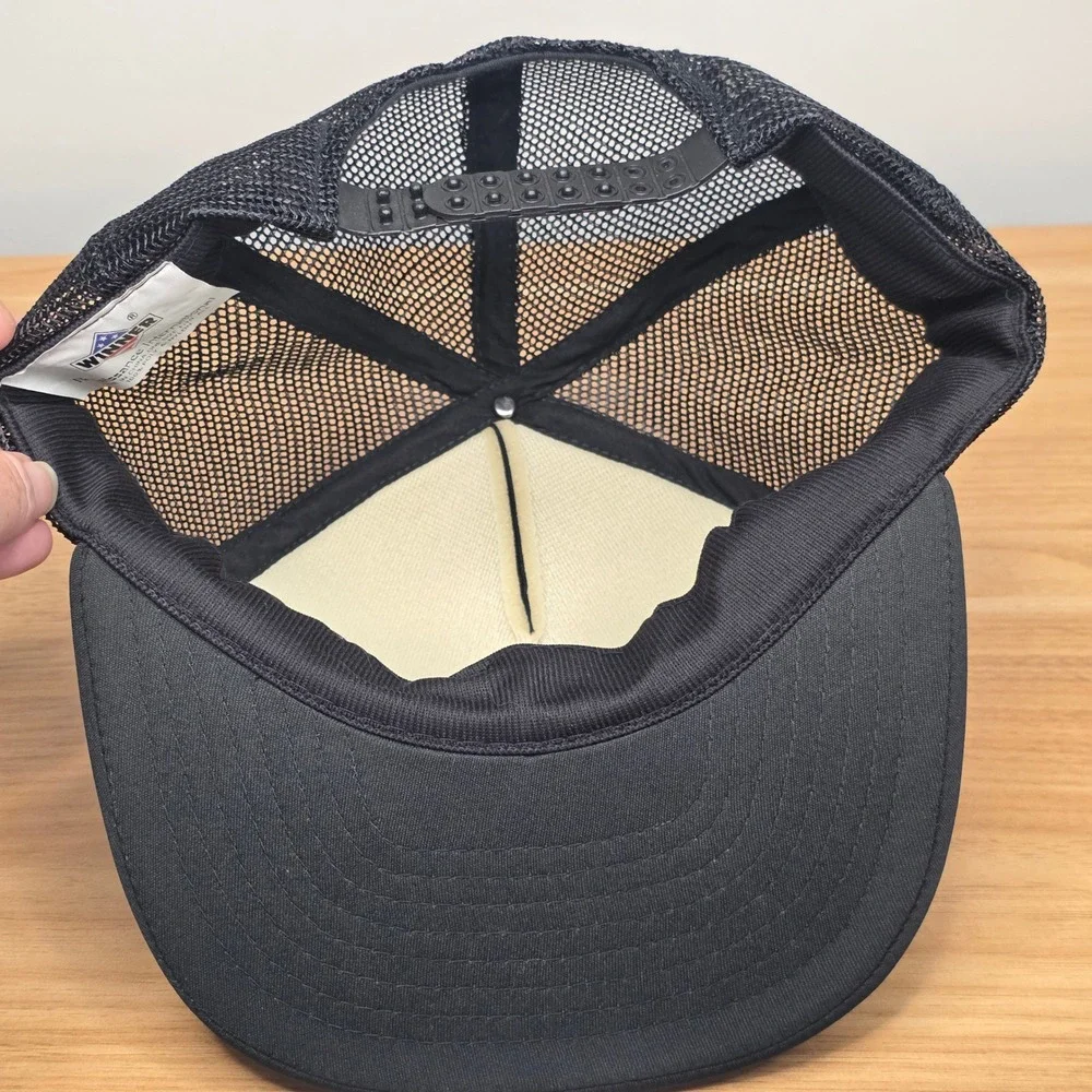 Vintage Winner Miller Parts Co Kansas Trucker Hat Mens OSFA Black Snapback Mesh